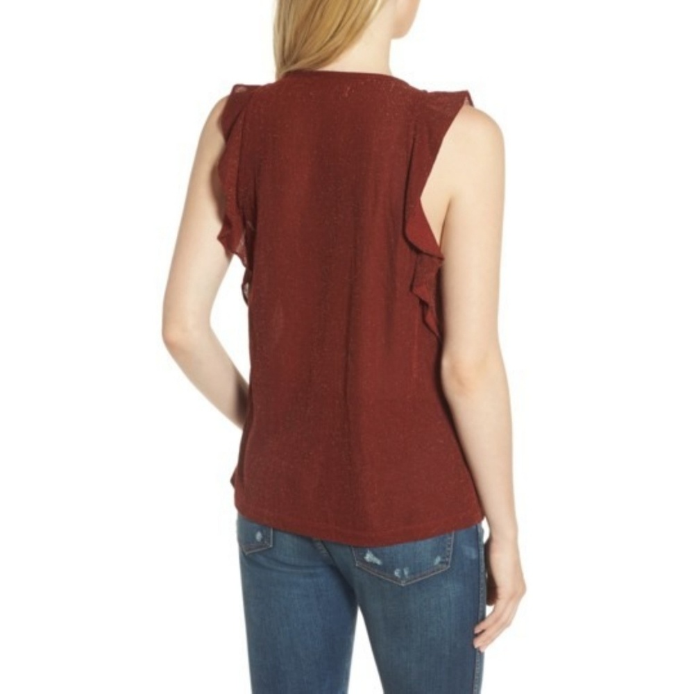 Madewell Metallic Ruffle Tank Size L - Picture 2 of 3